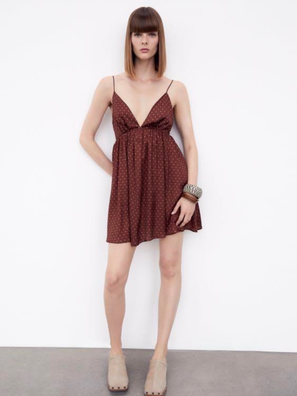 Polka Dot Spaghetti Strap Mini Dress